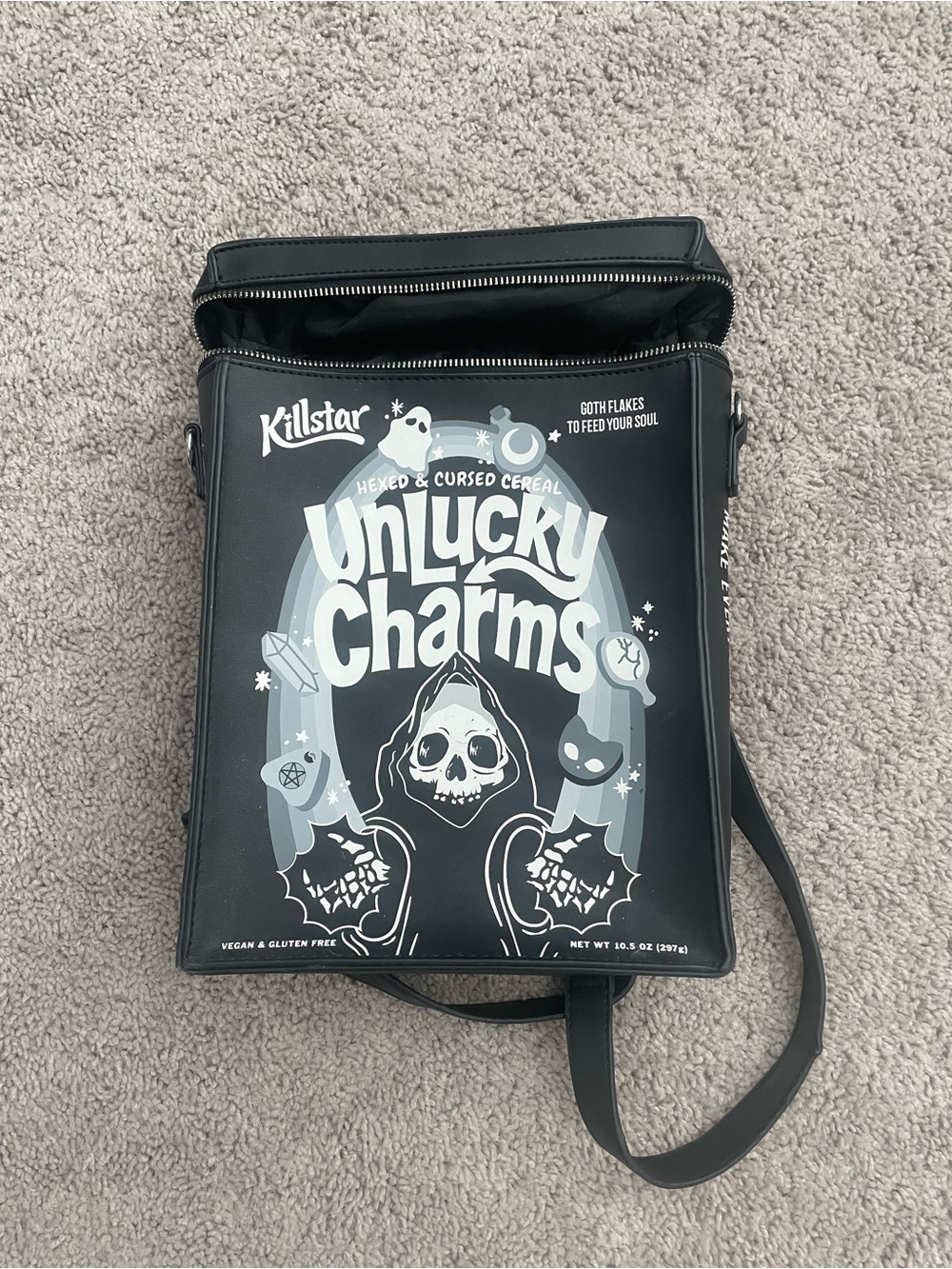 Killstar Unlucky Charms Cereal Box Backpack Crossbody Bag Goth Novelty